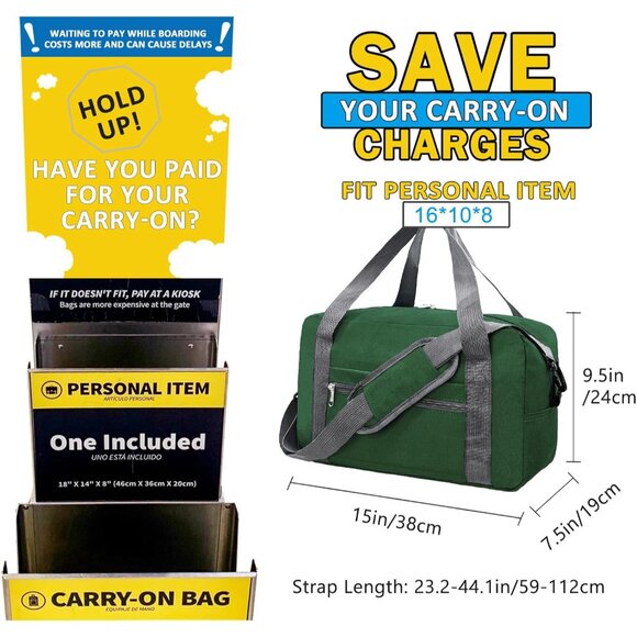 Compact 20L Underseat Travel Duffle Bag – Stylish Waterproof Carry-On Solution - Picture 3 of 6